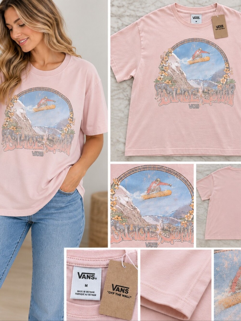 Vans Pink Graphic Short Sleeve Tee - Picture 1 of 8